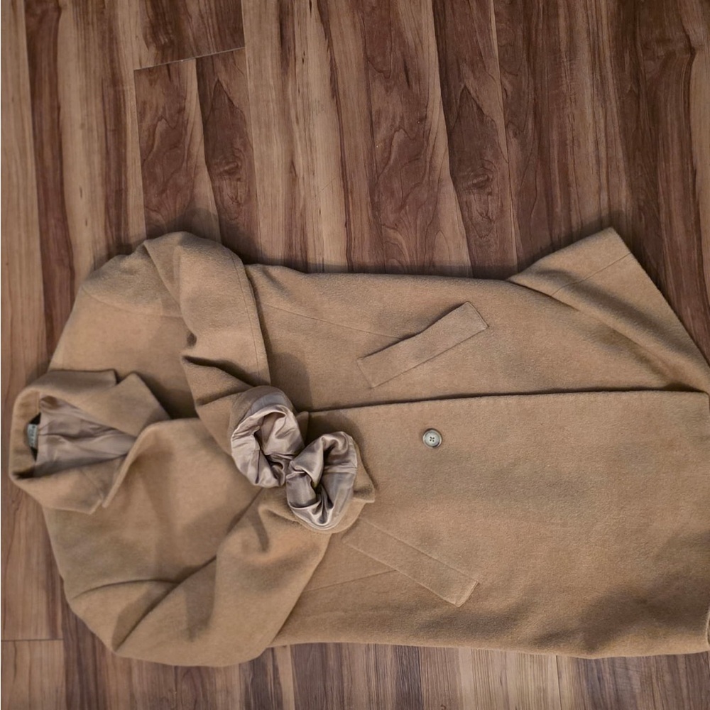 Jos A Bank Men’s Camel Wool Overcoat 3-Button Topcoat Jacket 38R Classic Fit
